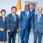 Coopération commerciale Côte d’Ivoire-Japon : le Ministre Souleymane Diarrassouba échange avec Ogushi Masaki, Ministre délégué de l’Economie, du Commerce et de l’Industrie